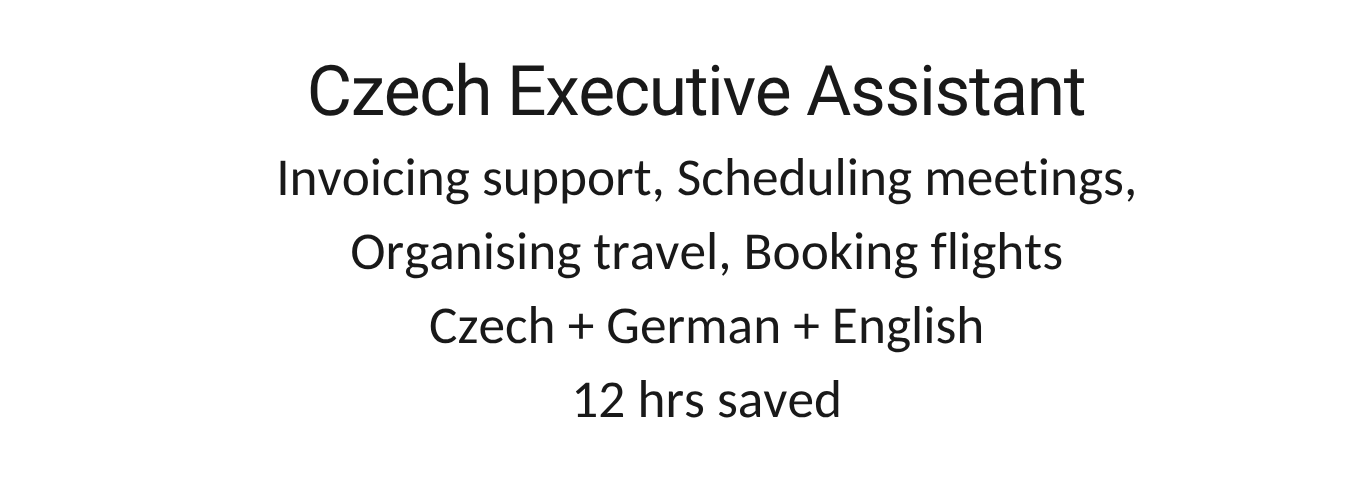 Czech administrative support virtual assistant