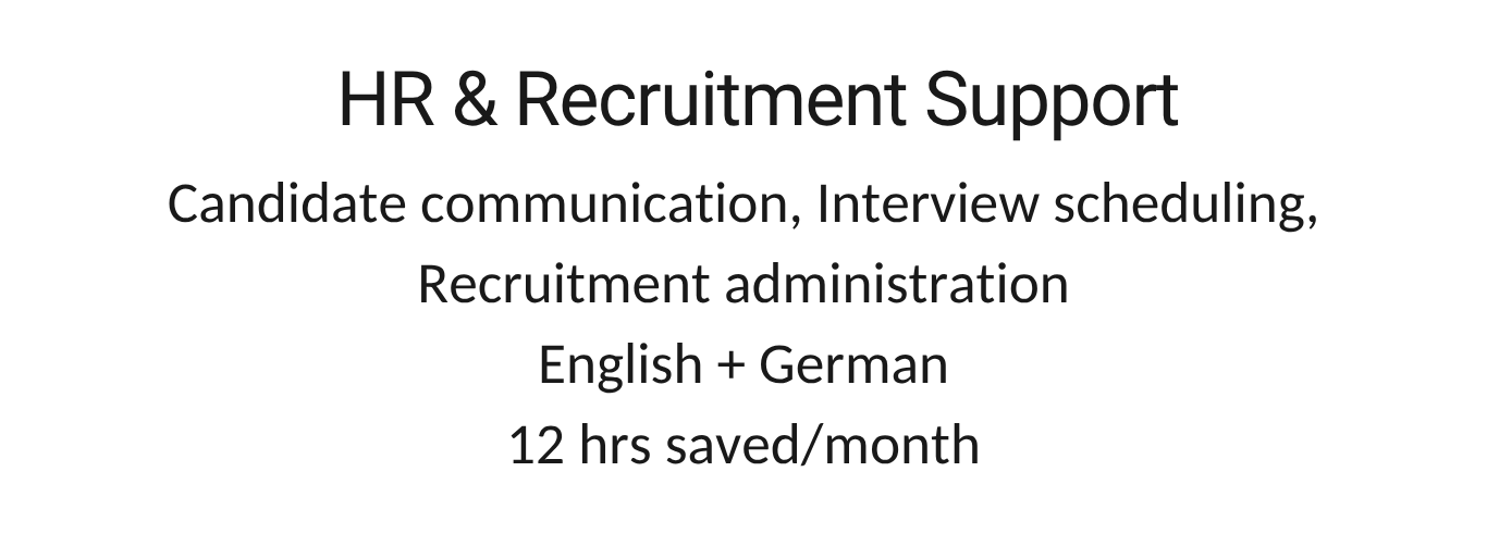 HR and recruitment support virtual assistant
