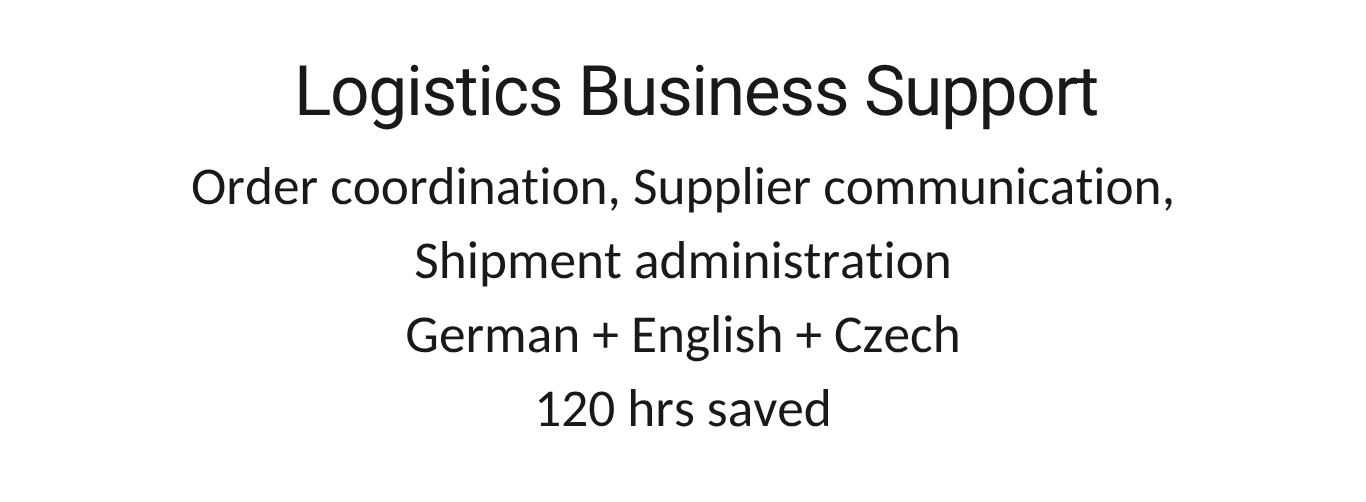 Logistics business support virtual assistant