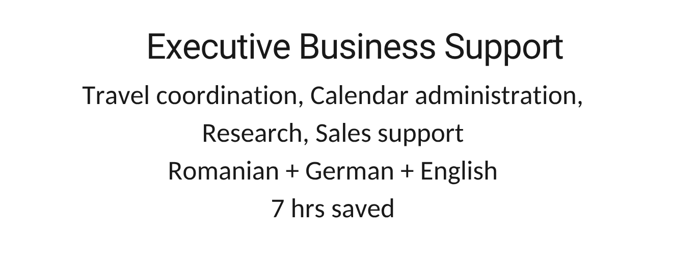 Executive business support virtual assistant