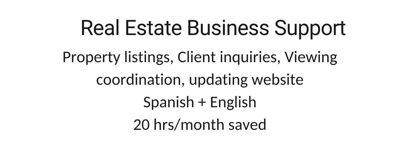 Real estate business support virtual assistant